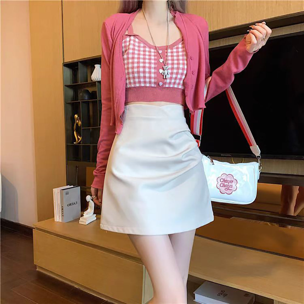 Solid Straight Skirt