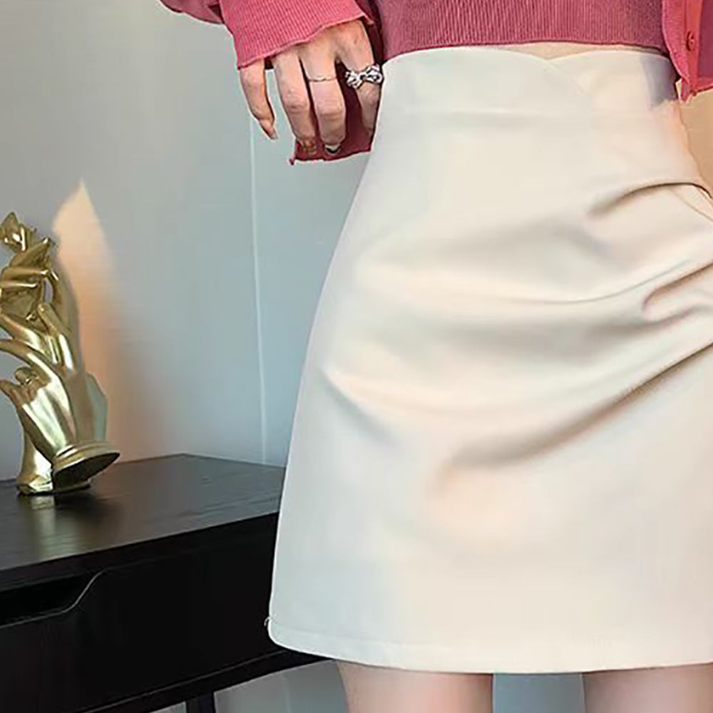 Solid Straight Skirt