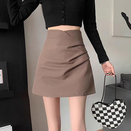 Solid Straight Skirt