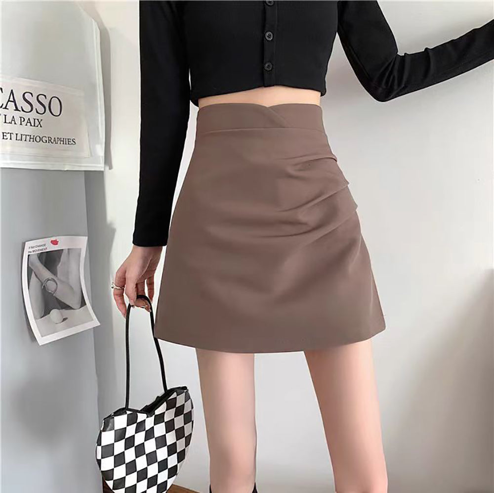 Solid Straight Skirt