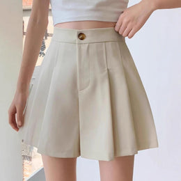 Solid High-Rise Regular Shorts