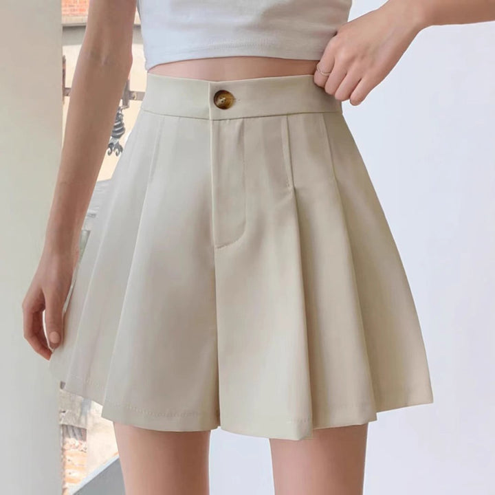Solid High-Rise Regular Shorts