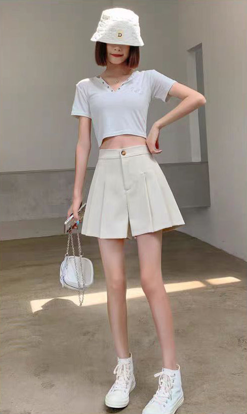 Solid High-Rise Regular Shorts