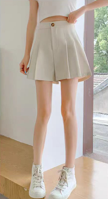 Solid High-Rise Regular Shorts