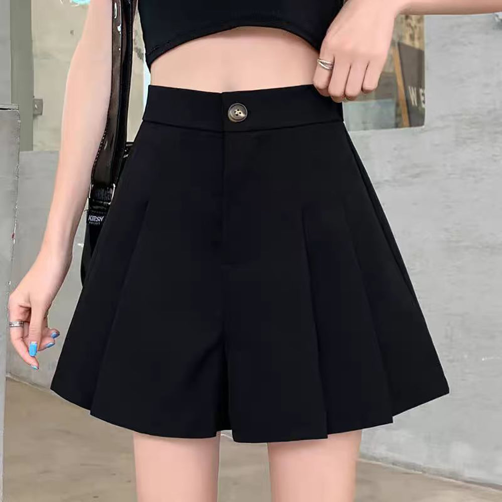 Solid High-Rise Regular Shorts