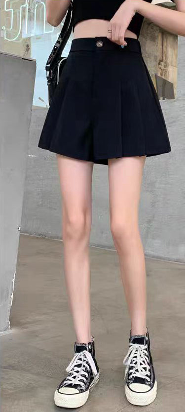 Solid High-Rise Regular Shorts