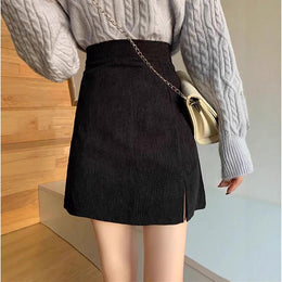 Solid Straight Skirt