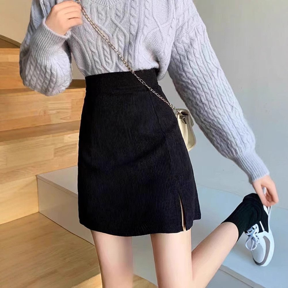 Solid Straight Skirt