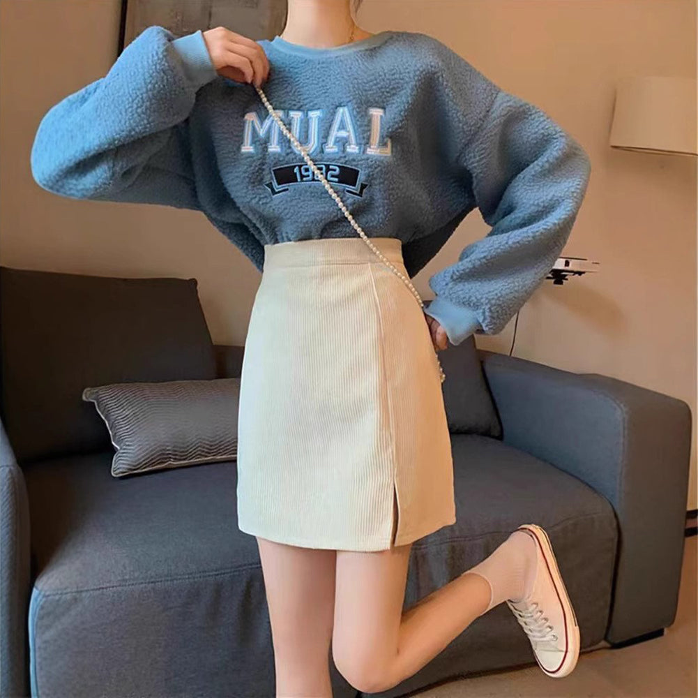 Solid Straight Skirt
