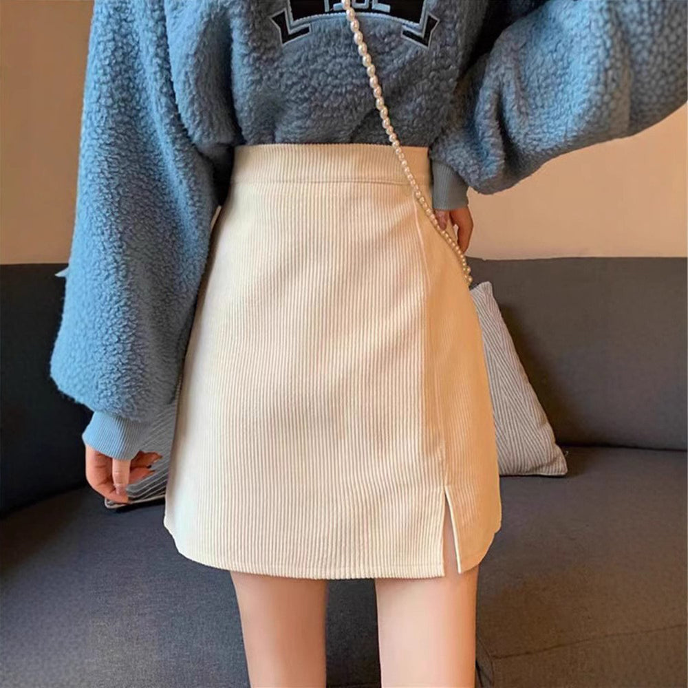 Solid Straight Skirt
