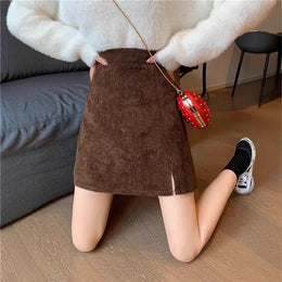 Solid Straight Skirt