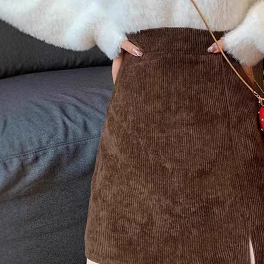 Solid Straight Skirt