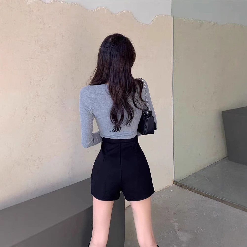 Solid Straight Skirt