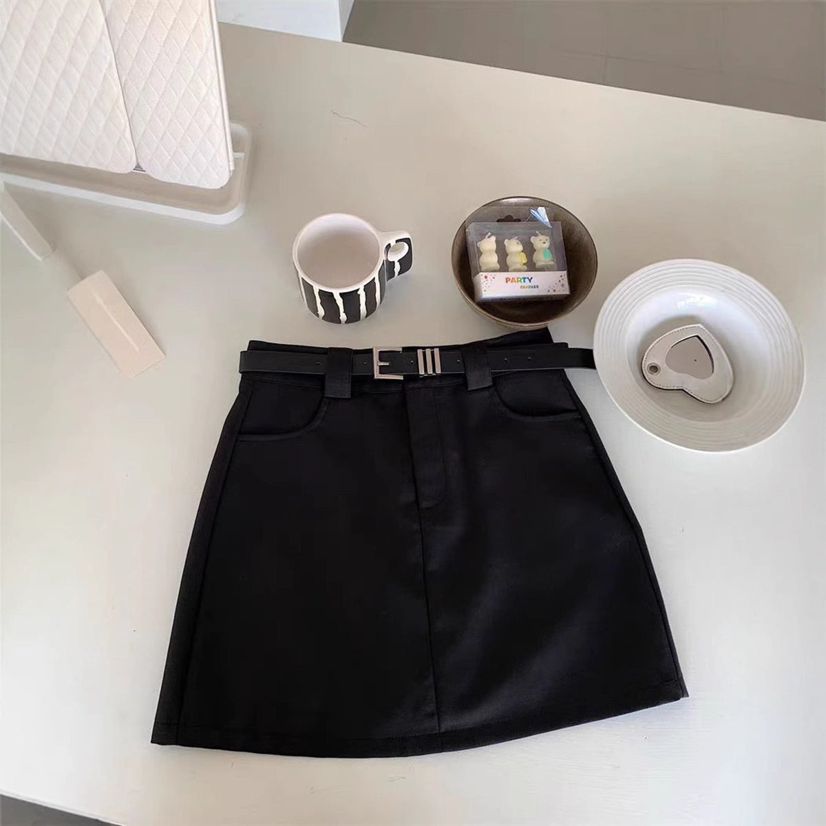 Solid Straight Skirt