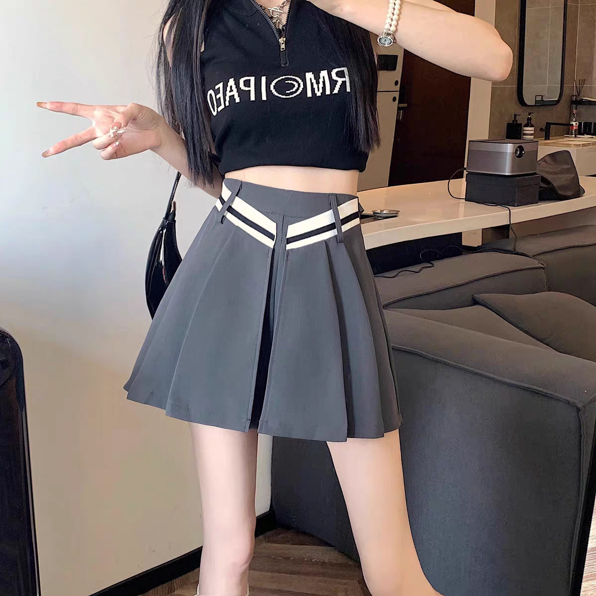 Solid Divided Skirt