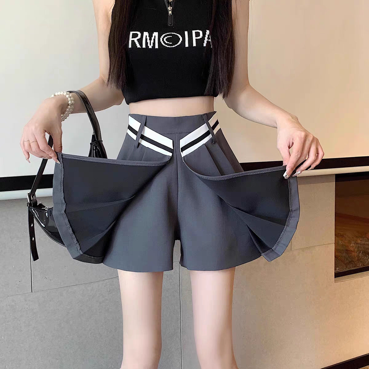 Solid Divided Skirt