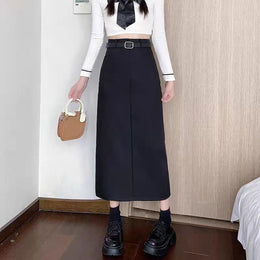 Solid Straight Skirt