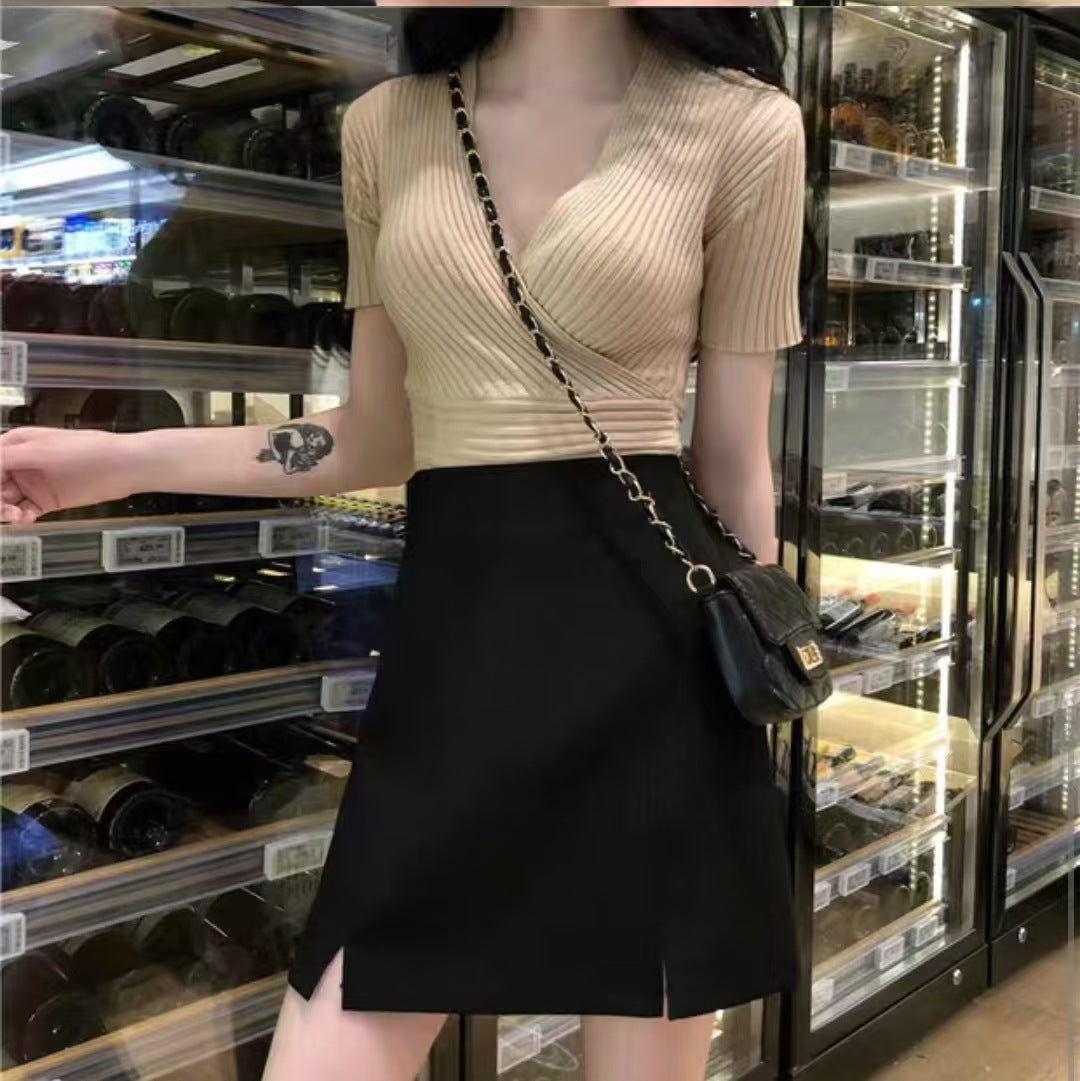 Solid Straight Skirt