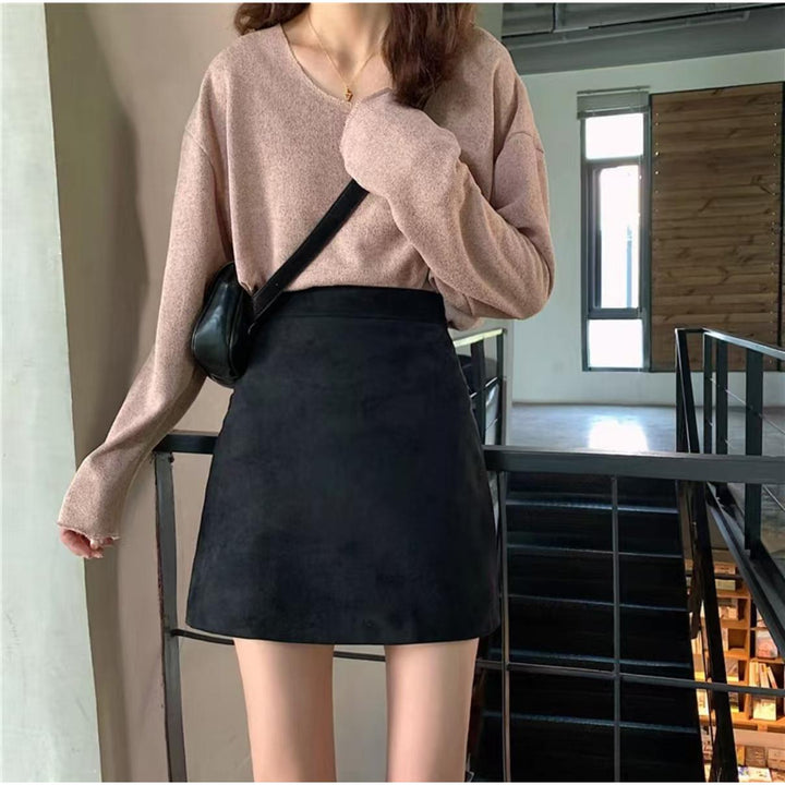 Solid Straight Skirt