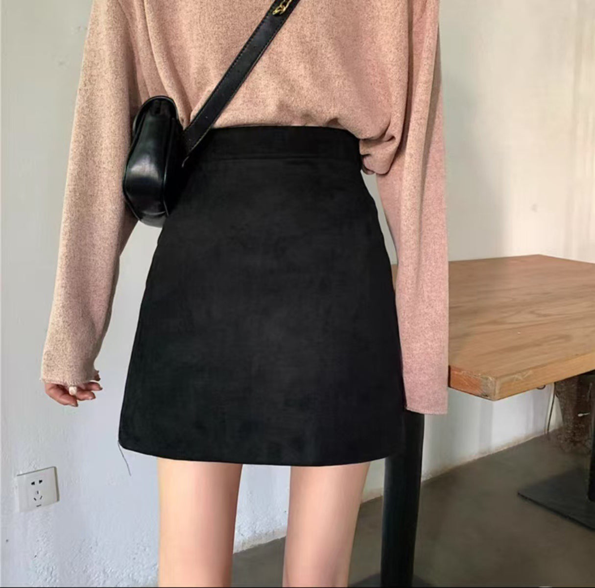 Solid Straight Skirt