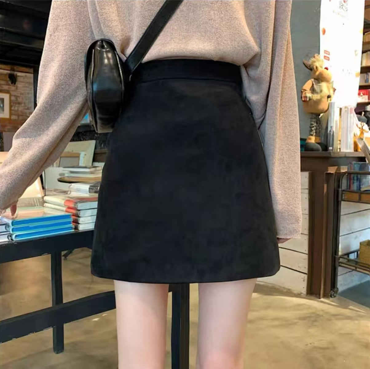 Solid Straight Skirt