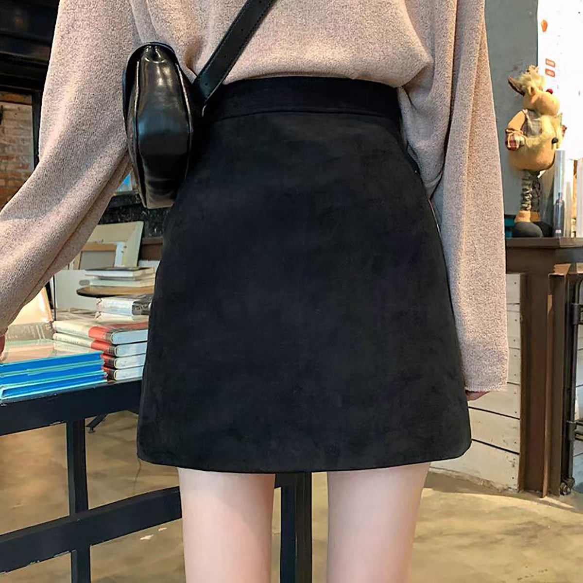 Solid Straight Skirt