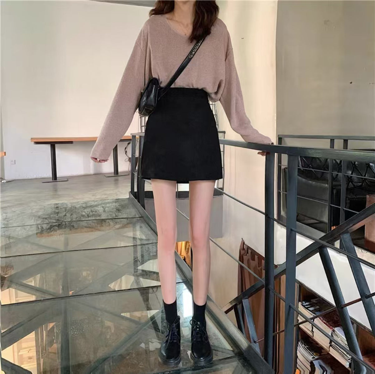 Solid Straight Skirt