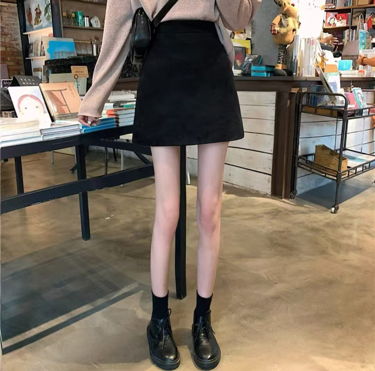 Solid Straight Skirt