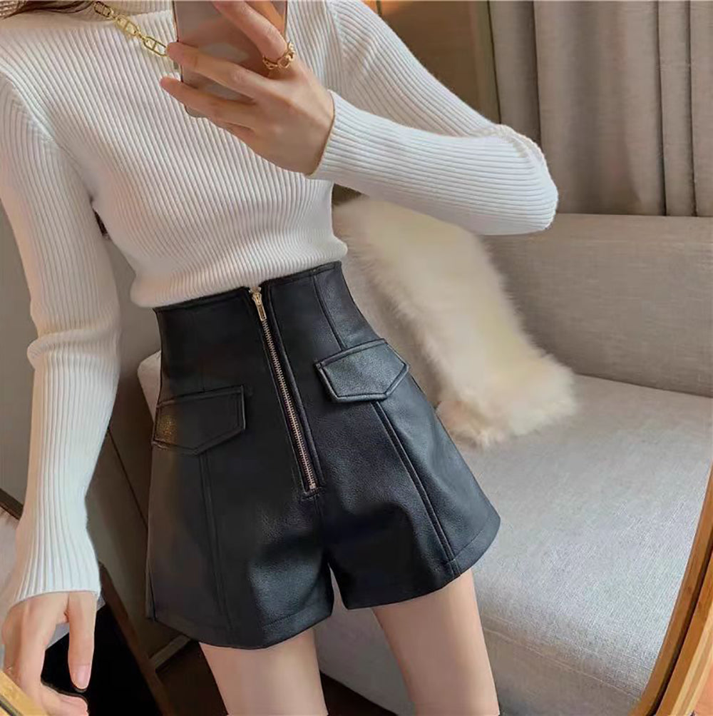 Solid Mid-Rise Hot Pants