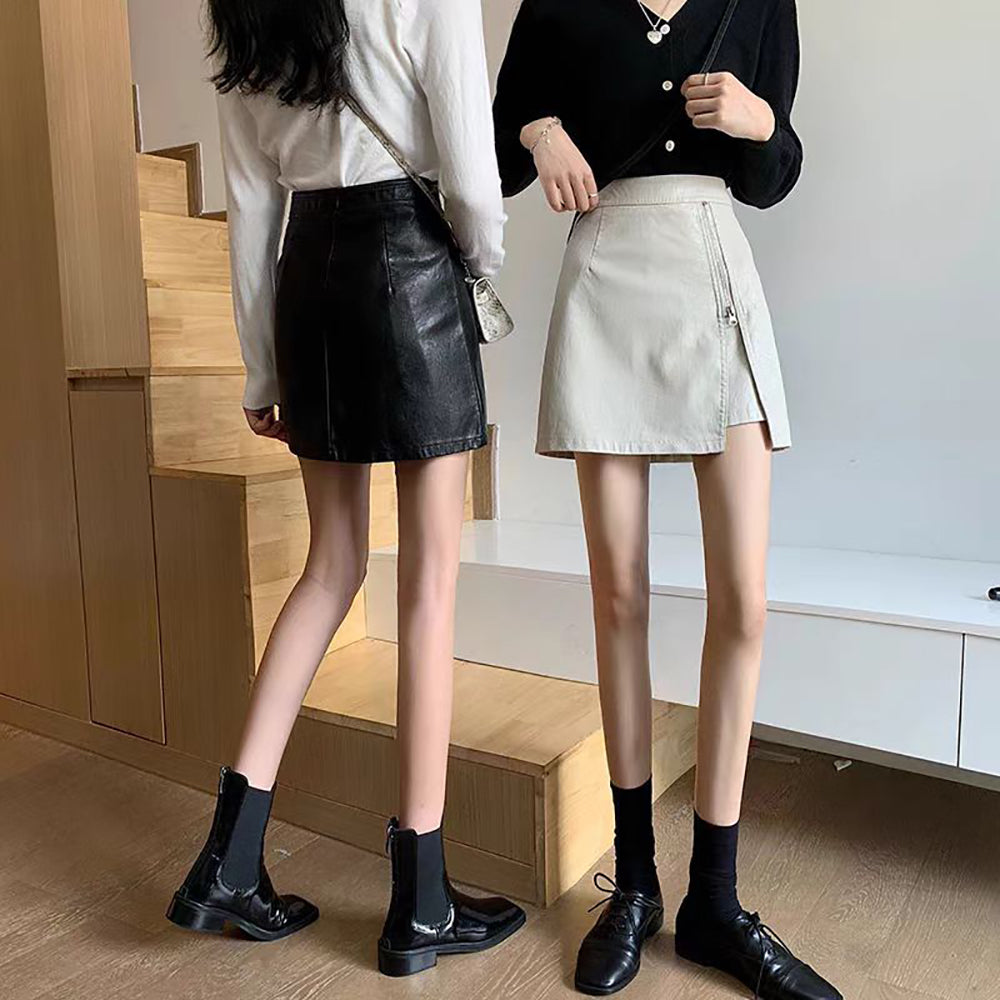 Solid Straight Skirt
