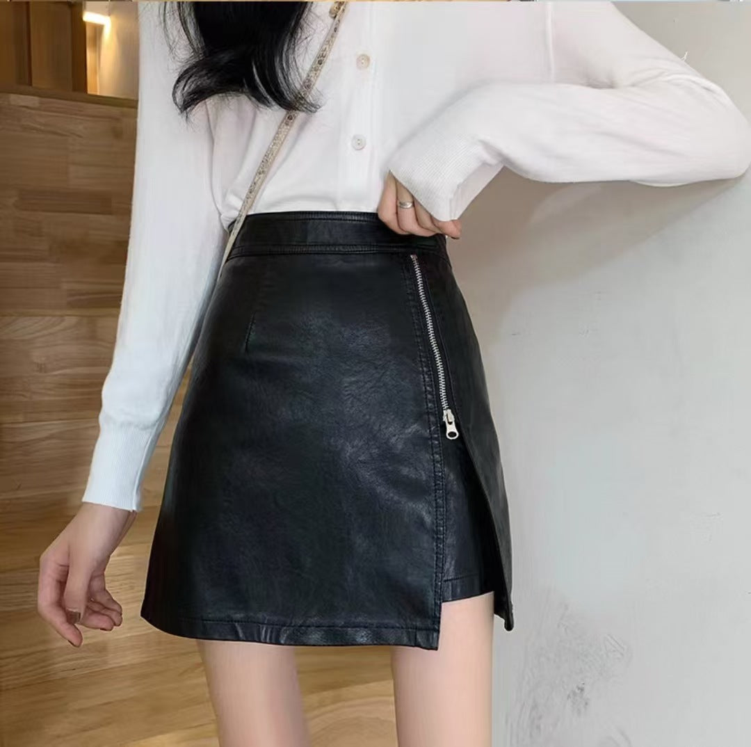 Solid Straight Skirt
