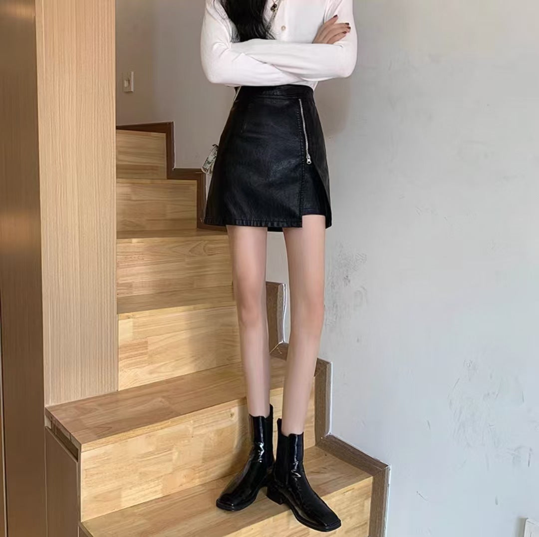Solid Straight Skirt