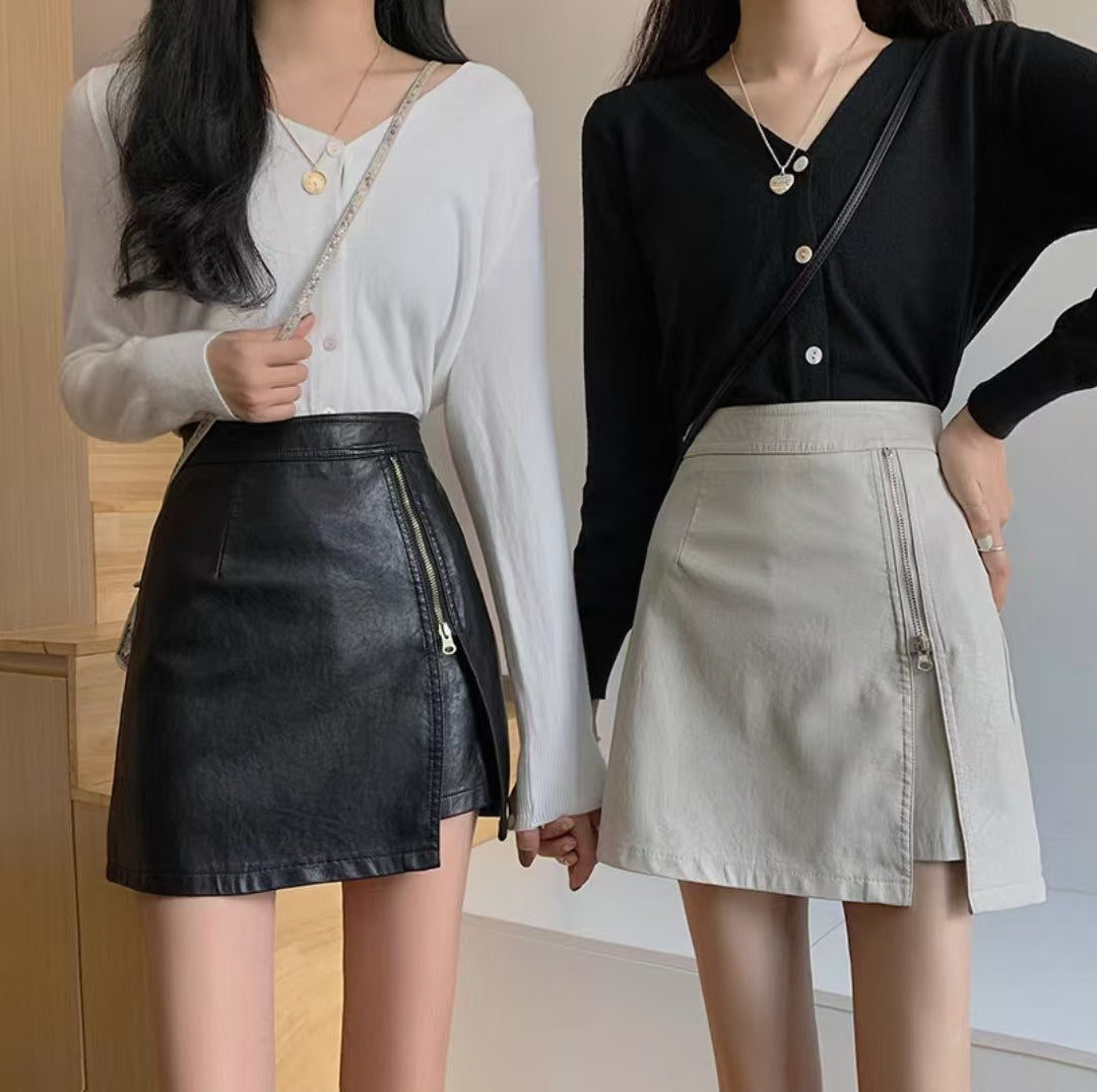 Solid Straight Skirt
