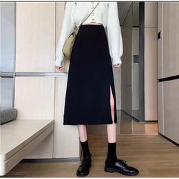 Solid Straight Skirt