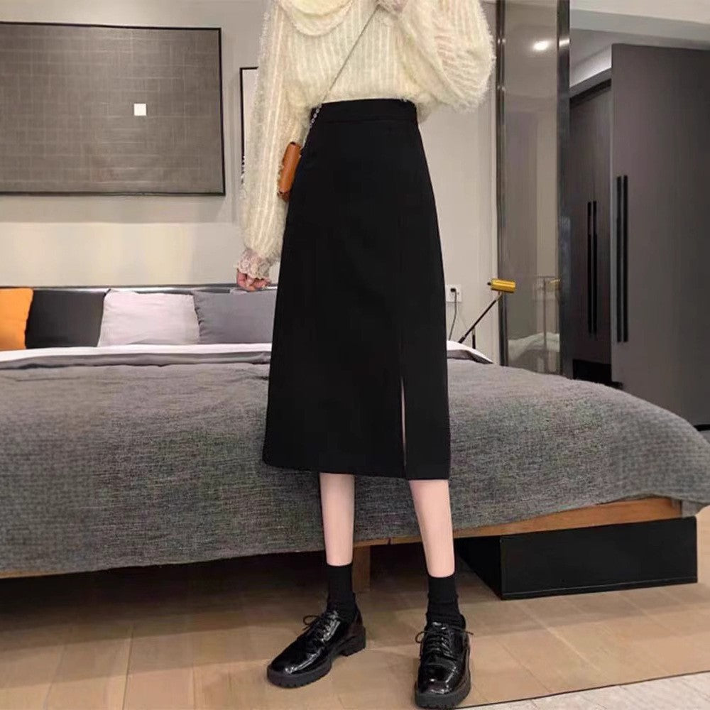 Solid Straight Skirt