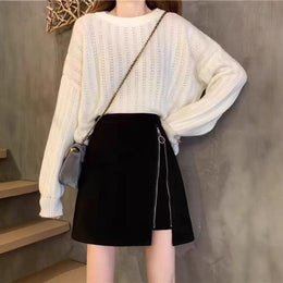 Solid Straight Skirt