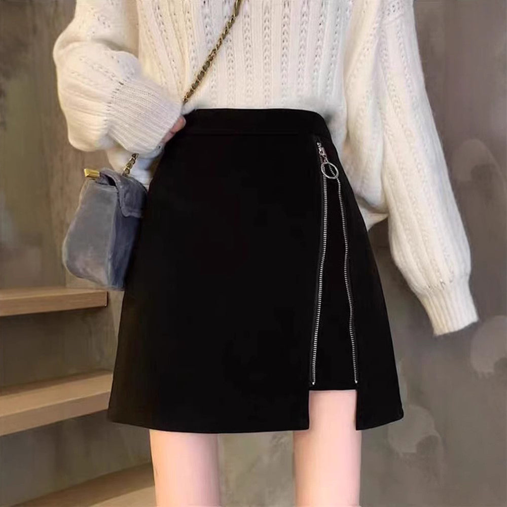 Solid Straight Skirt