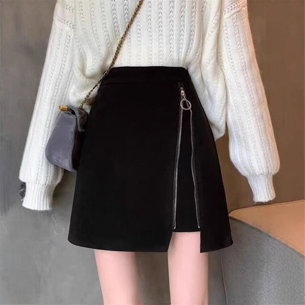 Solid Straight Skirt