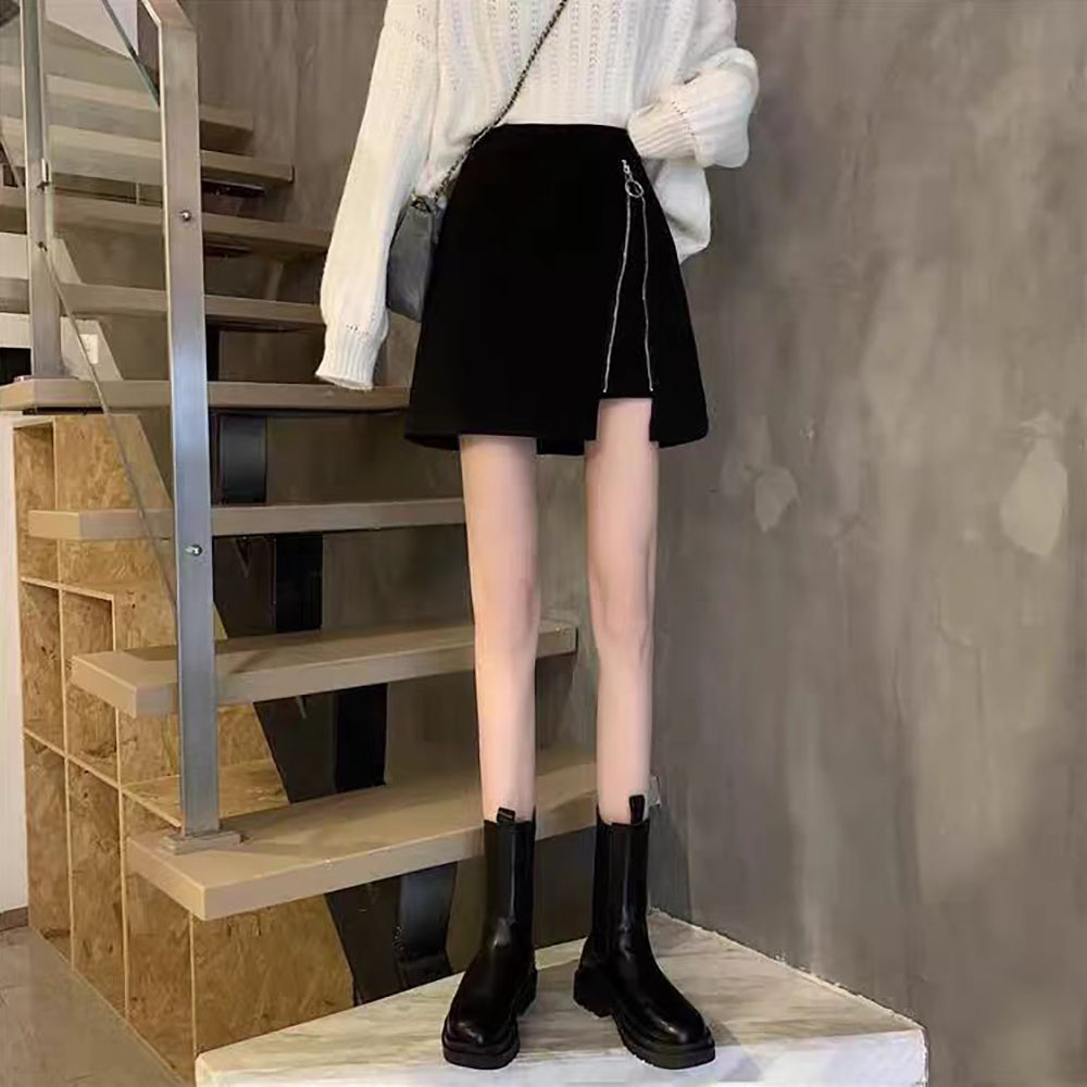 Solid Straight Skirt