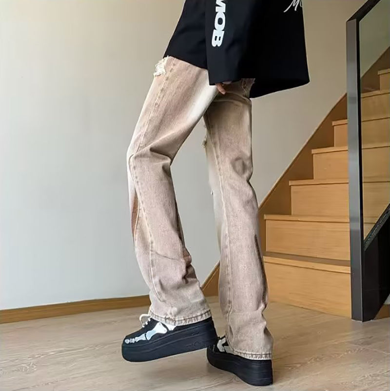Men Cotton Heavy Fade Highly Distressed Jeans