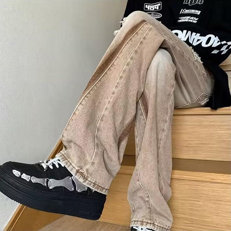 Men Cotton Heavy Fade Highly Distressed Jeans