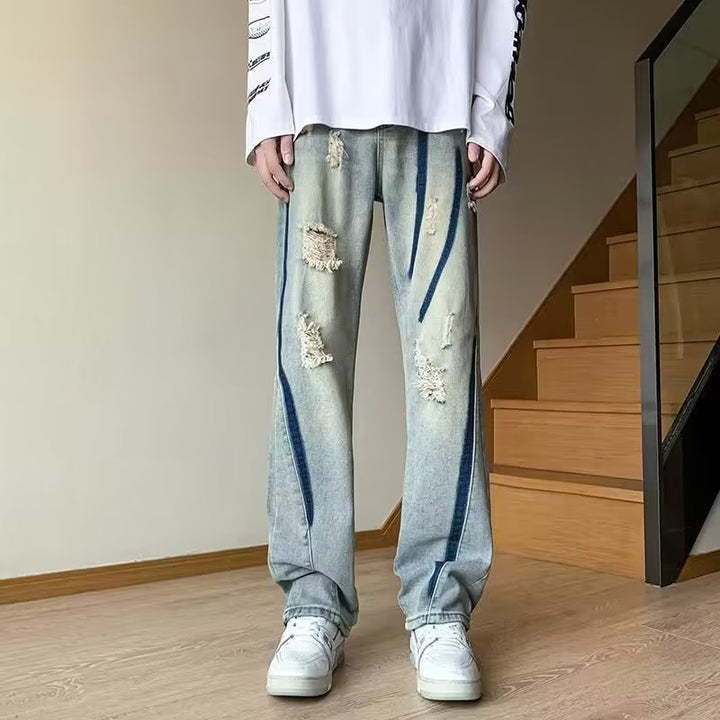 Men Mildly Distressed Light Fade Jeans