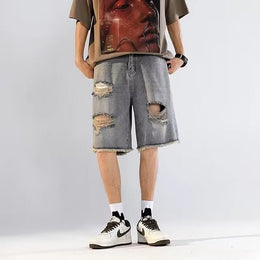Men Loose Fit Denim Shorts