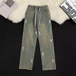 Men Light Fade Printed Stretchable Jeans