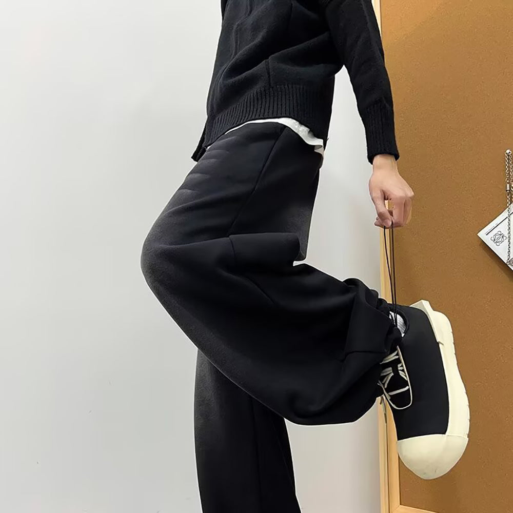 Men Wide Leg Mid-Rise Dark Jeans