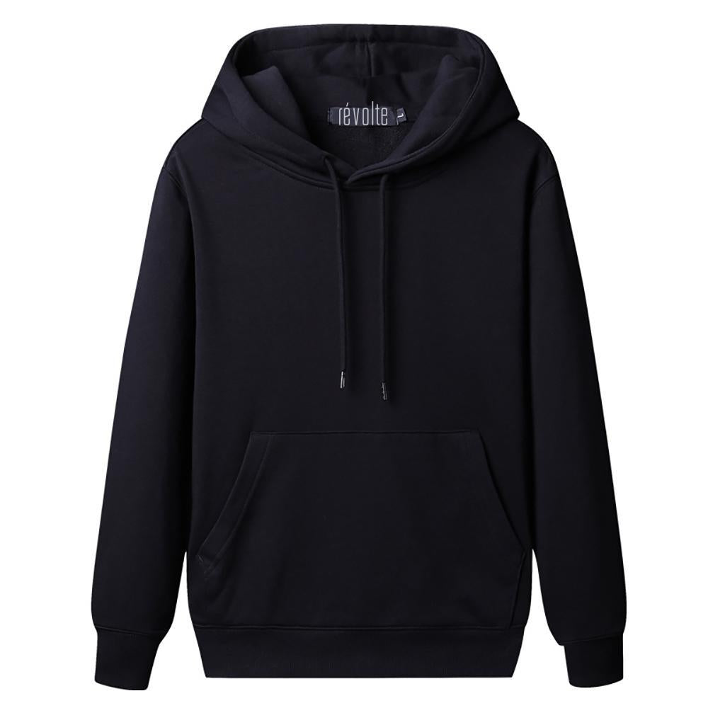 Men Solid Hooded Sweatshirt