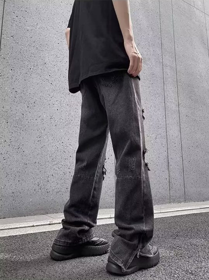 Men Highly Distressed Light Fade Jeans