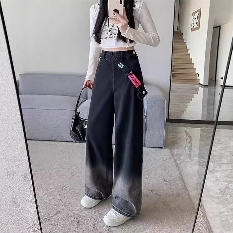 Women Wide Leg High-Rise Light Fade Jeans