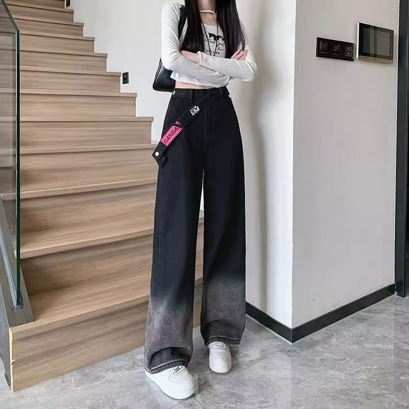 Women Wide Leg High-Rise Light Fade Jeans