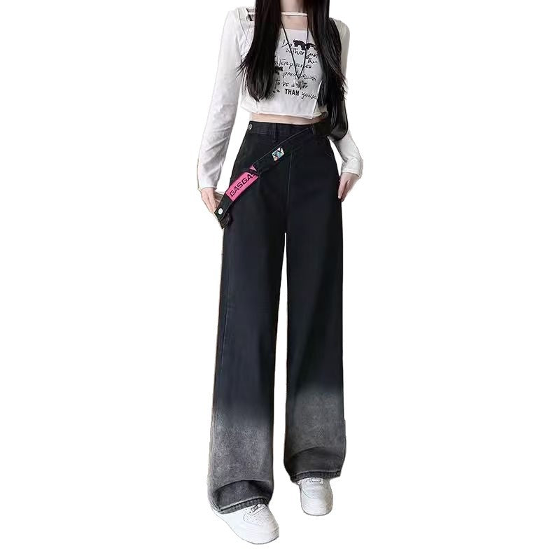 Women Wide Leg High-Rise Light Fade Jeans